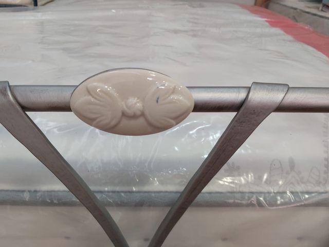 Cabecero metal para cama de 1,35. Color gris