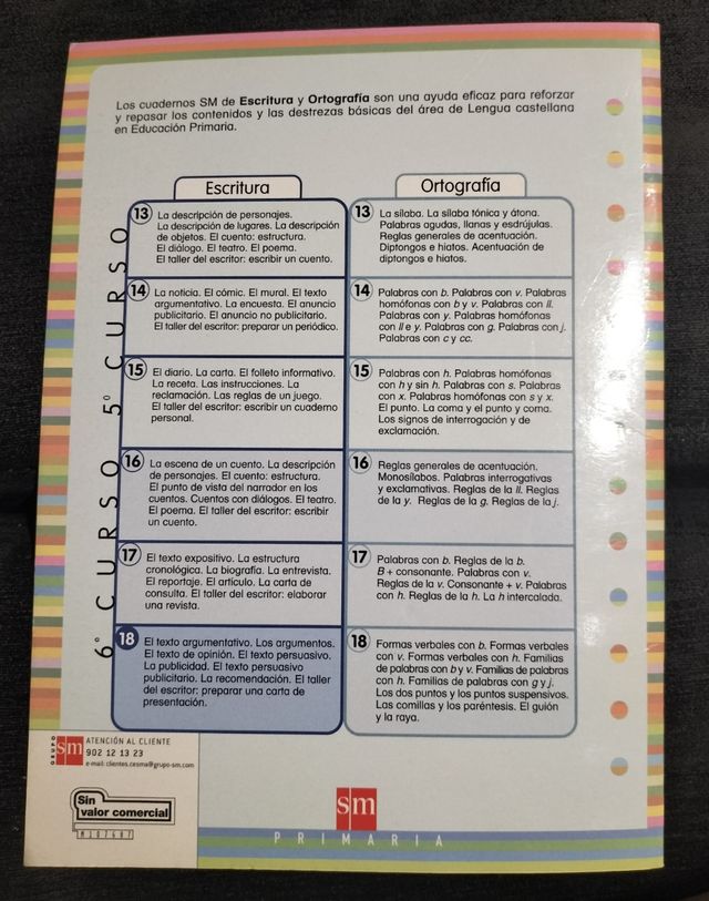 Escritura cuaderno 18 SM Primaria