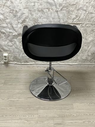 Silla Peluqueria Redonda Negra