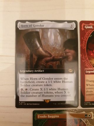 Cartas infrecuentes Magic y cuerno Gondor