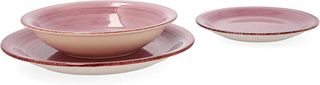 vajilla 18 piezas rosa