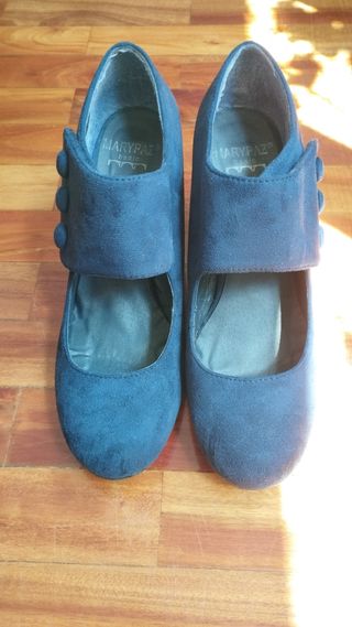 zapatos azules tacon
