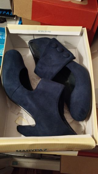 zapatos azules tacon