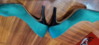 Zapato tacon verde. Talla 37