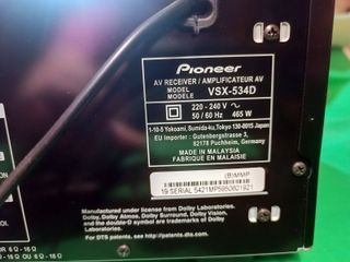 Pioneer VSX-534D Receptor AV 5.2 4K Dolby Atmos