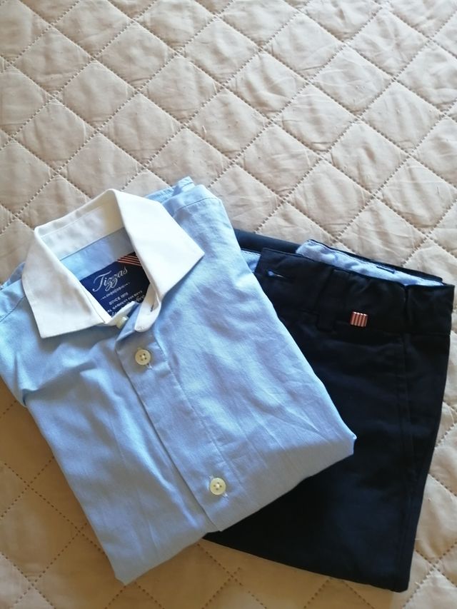Lote camisa y pantalon vestir niño 3/4 años