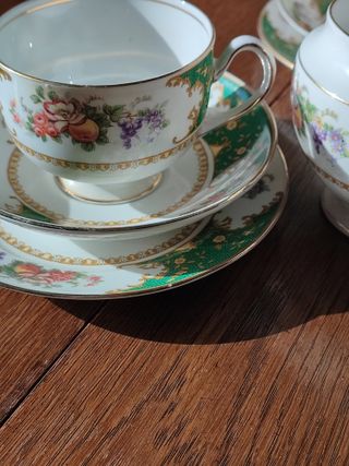 2 Trios Porcelana Antigua Inglesa Waring Gillow