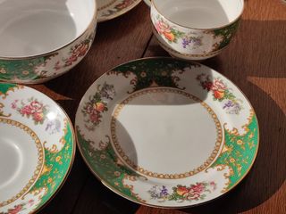 2 Trios Porcelana Antigua Inglesa Waring Gillow