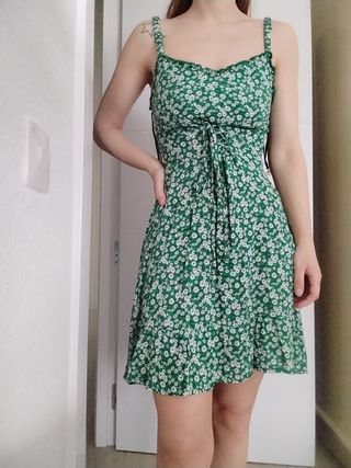 Vestido flores abertura