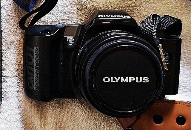 macchina fotografica vintage Olympus om 101 power