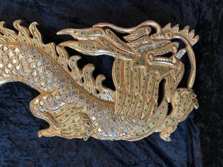 Dragones Naga birmanos, par (madera, dorado)