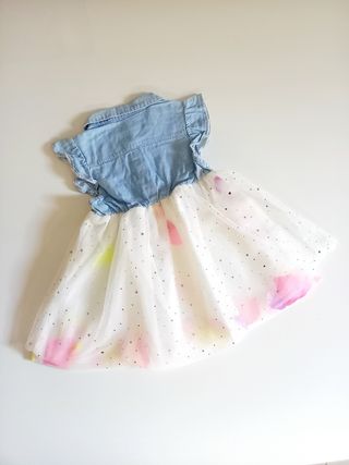 Vestito bambina, jeans e tulle