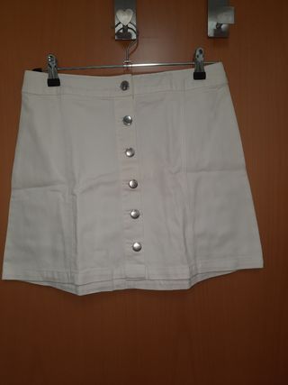 falda vaquera blanca h&m