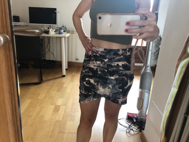Falda mini drapeada camuflaje