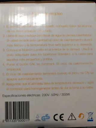 Calienta biberones y potitos