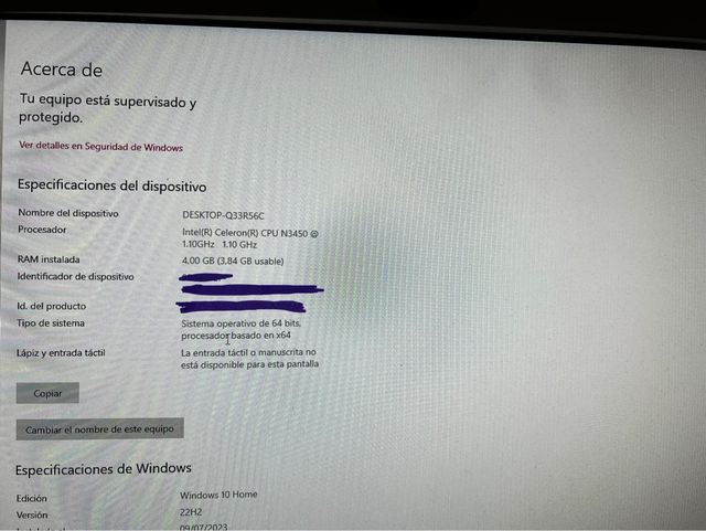 Ordenador todo en uno. Desktop All in One.