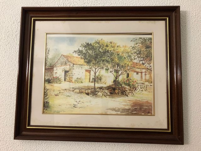 Cuadros paisajes con marco madera