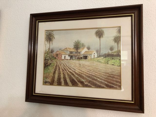 Cuadros paisajes con marco madera