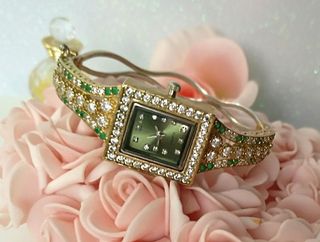 Reloj plata 925,oro y esmeraldas 