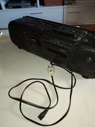 Radio CD Cassette Crown vintage. Años 80