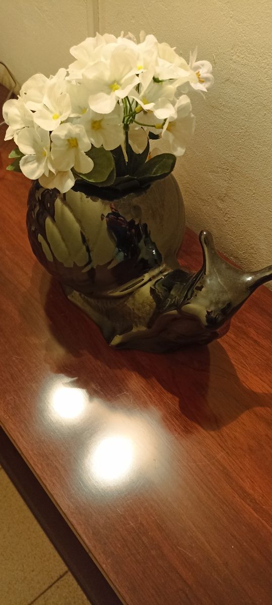 caracol florero de crista o cerámica l