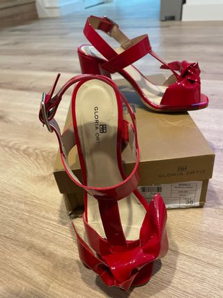 Sandalias Rojas de tacon