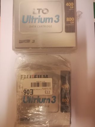 Lote de 3 cintas LTO3 Fujifilm 400GB/800GB nuevas