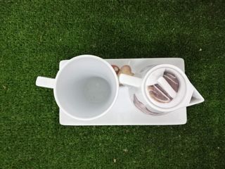 Juego porcelana taza y lechera