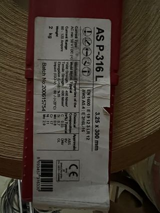 Inox electrodos 316 y aluminio