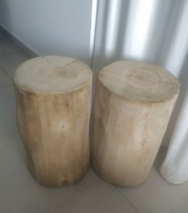 Mesitas tronco de madera
