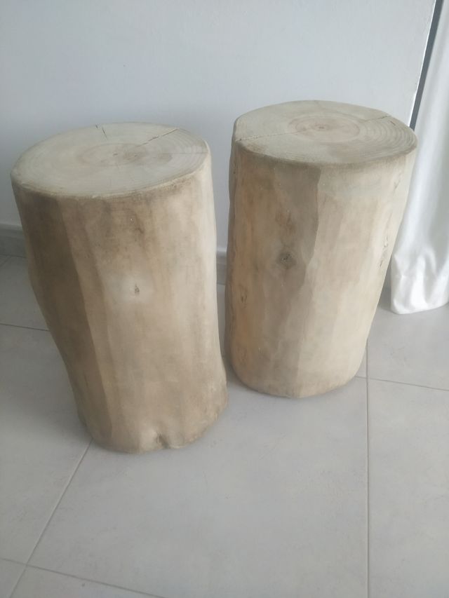 Mesitas tronco de madera