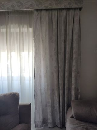 Cortinas estampadas salón 