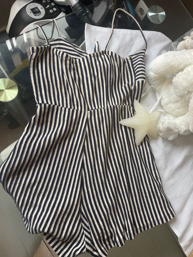 Mono rayas escote lazo tirantes