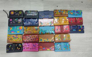 CARTERAS MUJER CUERO AUTENTICO. PINTADAS A MANO.