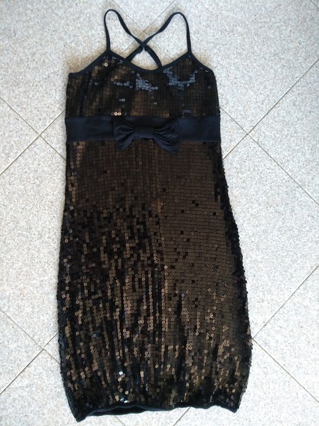 abito nero paillettes "Motivi"