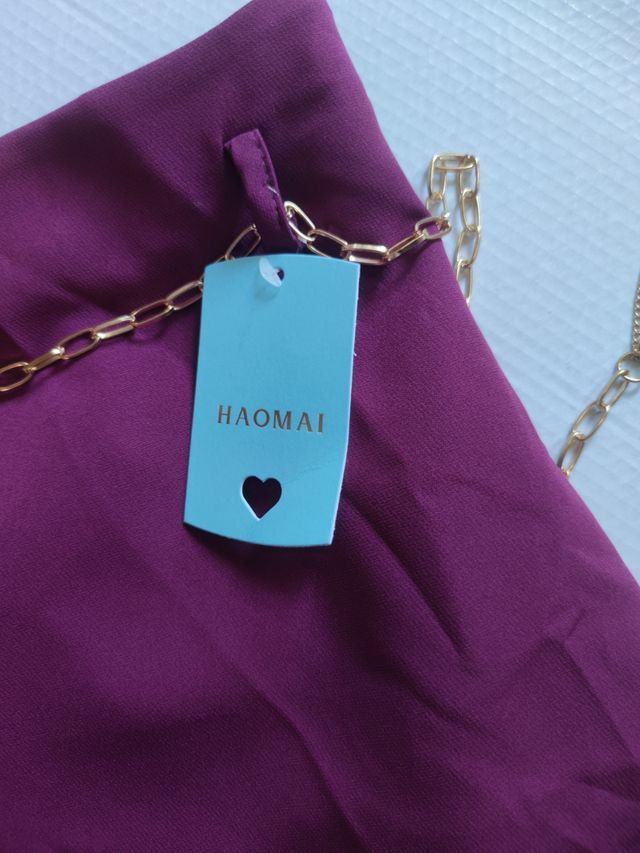 falda cintura alta fucsia morado magenta