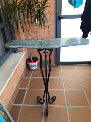 Recibidor consola forja y marmol