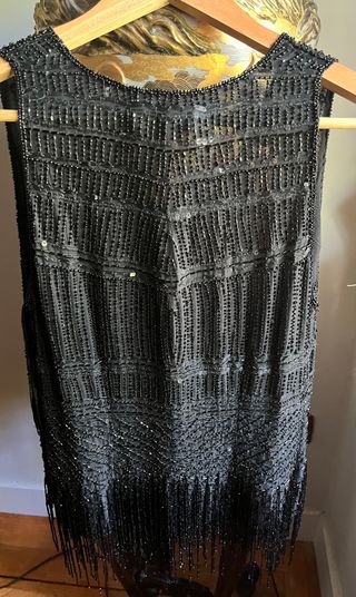 Hoss top blusa negro pedreria nuevo 40