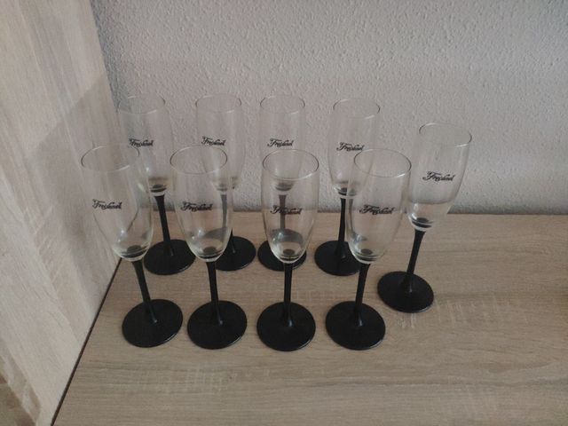 Conjunto 9 copas cristal champán+ champanera