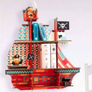Estantería infantil barco pirata madera MDF