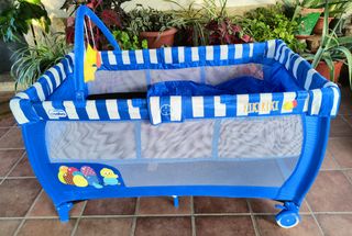 CUNA VIAJE ASALVO + COLCHÓN (SIN USO)