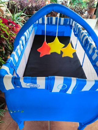 CUNA VIAJE ASALVO + COLCHÓN (SIN USO)