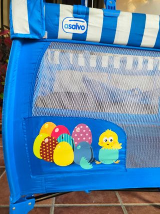 CUNA VIAJE ASALVO + COLCHÓN (SIN USO)