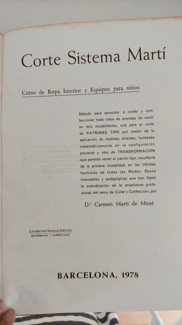 Corte Sistema Martí Modisteria y Lencería