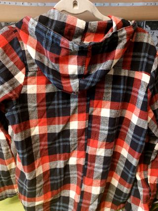 Camisa a cuadros rojo,azul,gris y blanco niña