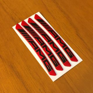 4 strisce per cerchio Mercedes AMG rosso 9x0,8cm