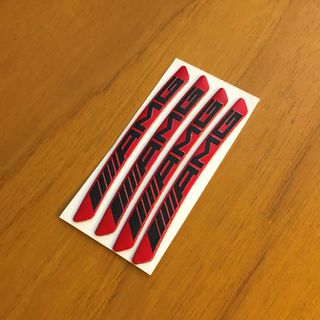4 strisce per cerchio Mercedes AMG rosso 9x0,8cm