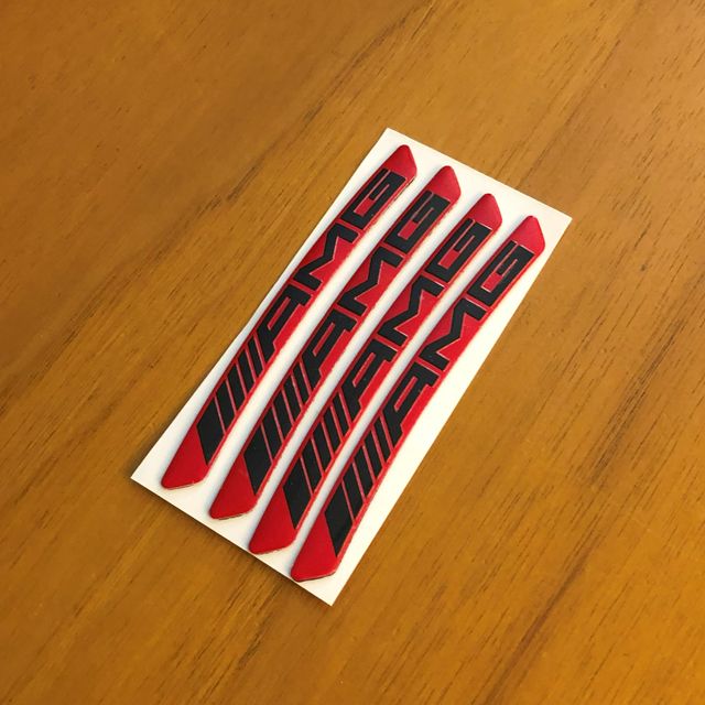 4 strisce per cerchio Mercedes AMG rosso 9x0,8cm