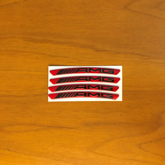 4 strisce per cerchio Mercedes AMG rosso 9x0,8cm