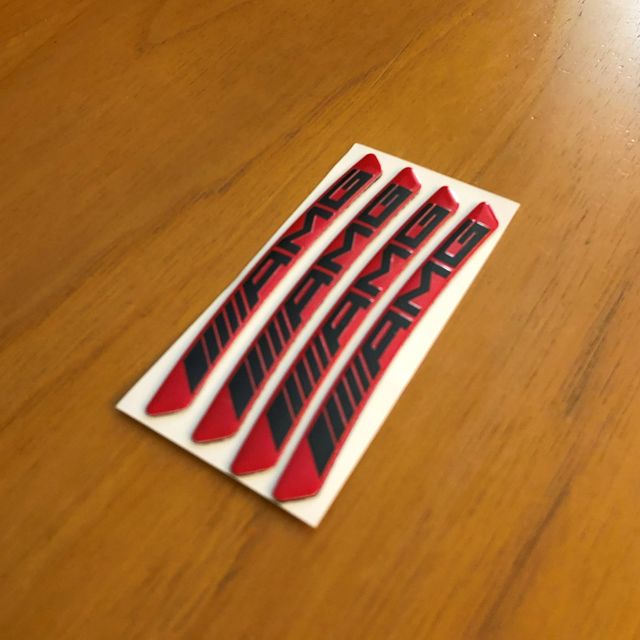 4 strisce per cerchio Mercedes AMG rosso 9x0,8cm